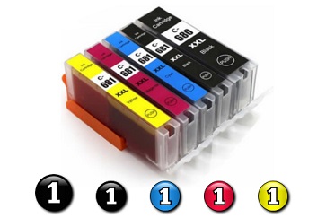 5 Pack Combo Compatible Canon ink cartridges (PGI-680XXLBK + CLI-681XXLBK/C/M/Y) 5 Pack Combo Compatible Canon ink cartridges (PGI-680XXLBK + CLI-681XXLBK/C/M/Y)